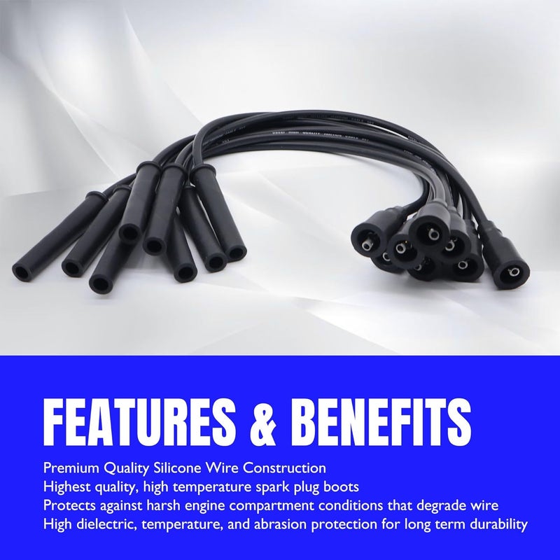 OXCANO 6718173 Ignition Spark Plug Wires Set of 8 Compatible with Ford F-150 2010 2011 2012 2013 2014, F-250 Super Duty 2011 2012 2013 2014 2015, F-350 Super Duty 2011 2012 2013 2014 2015 V8 6.2L - Image 2